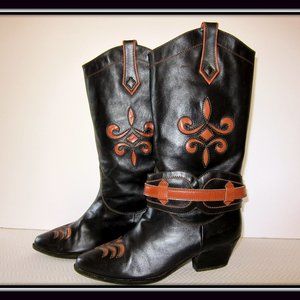 Vintage Cowboy/Cowgirl Boot, Italian Leather, Size 7 1/2